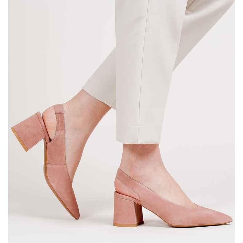 Marco Shoes 1501P lachsfarbene Sandalen mit Riemen und Gummi rosa 2