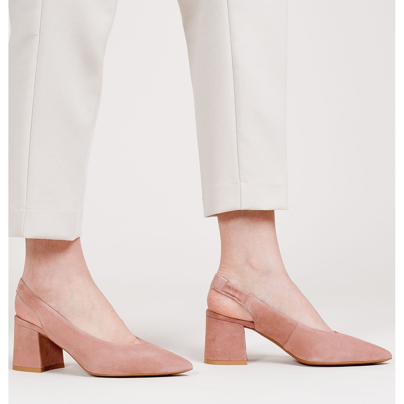 Marco Shoes 1501P lachsfarbene Sandalen mit Riemen und Gummi rosa 1