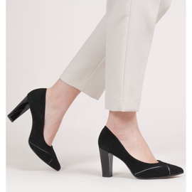 Marco Shoes Schwarze Wildlederpumps mit Muster 2