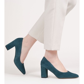 Marco Shoes Blaue Pumps aus natürlichem Wildleder 2