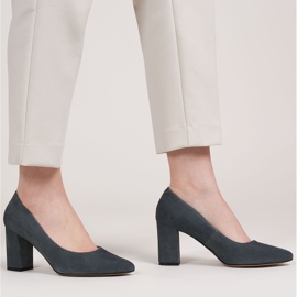 Marco Shoes Graue Pumps aus natürlichem Wildleder 1