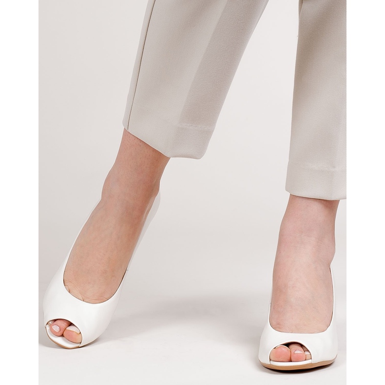 Marco Shoes Weiße 1519P Pumps mit bernsteinfarbenem 3D-Absatz 2