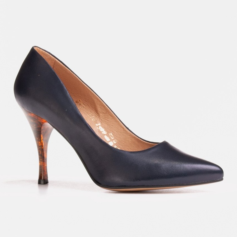 Marco Shoes 1599P marineblaue Absätze mit bernsteinfarbenem Absatz 1