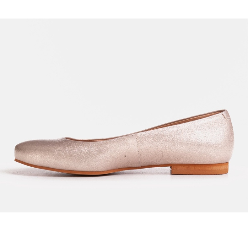 Marco Shoes Ballerinas aus natürlichem Platin-Wildleder golden 1