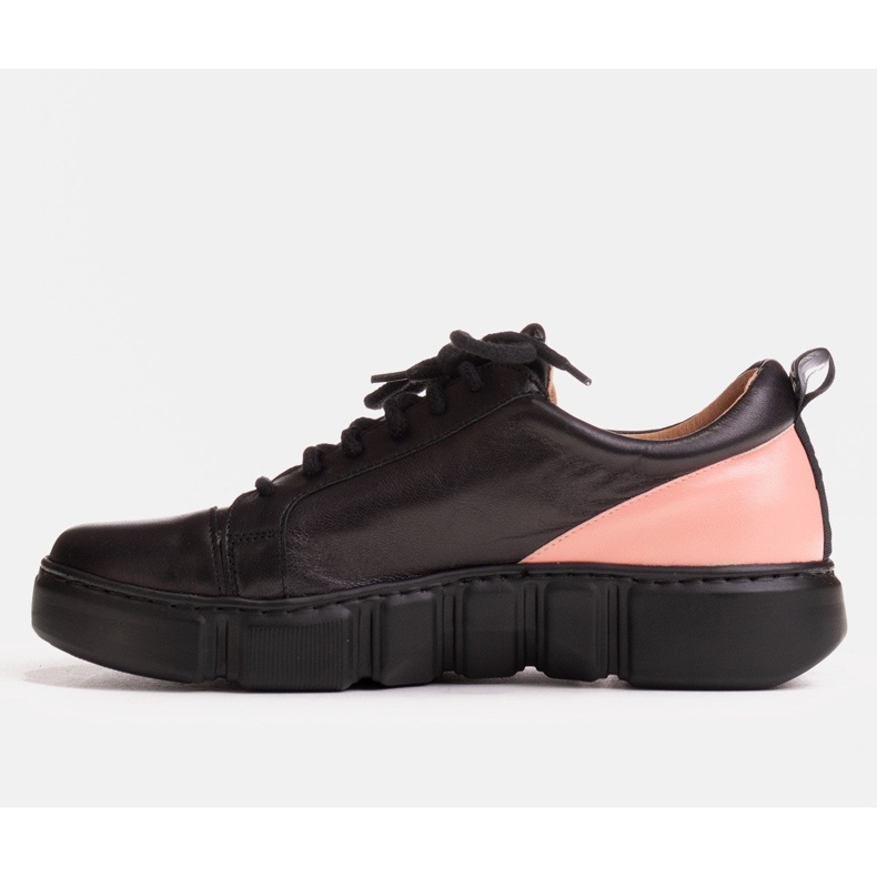 Marco Shoes Sneakers aus Leder mit rosa Einsatz schwarz 1