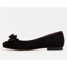 Marco Shoes Ballerinas aus schwarzem Wildleder mit Schleife 1