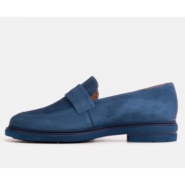 Marco Shoes Marineblaue Mokassins auf heller Sohle 1