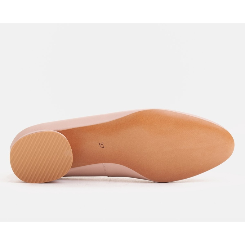 Marco Shoes Rosa Lederballerinas mit goldener Verzierung 2