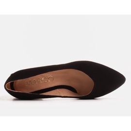 Marco Shoes Schwarze Lederpumps mit Chromabsatz 1