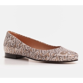 Marco Shoes Ballerinas aus beigem Sämischleder 1