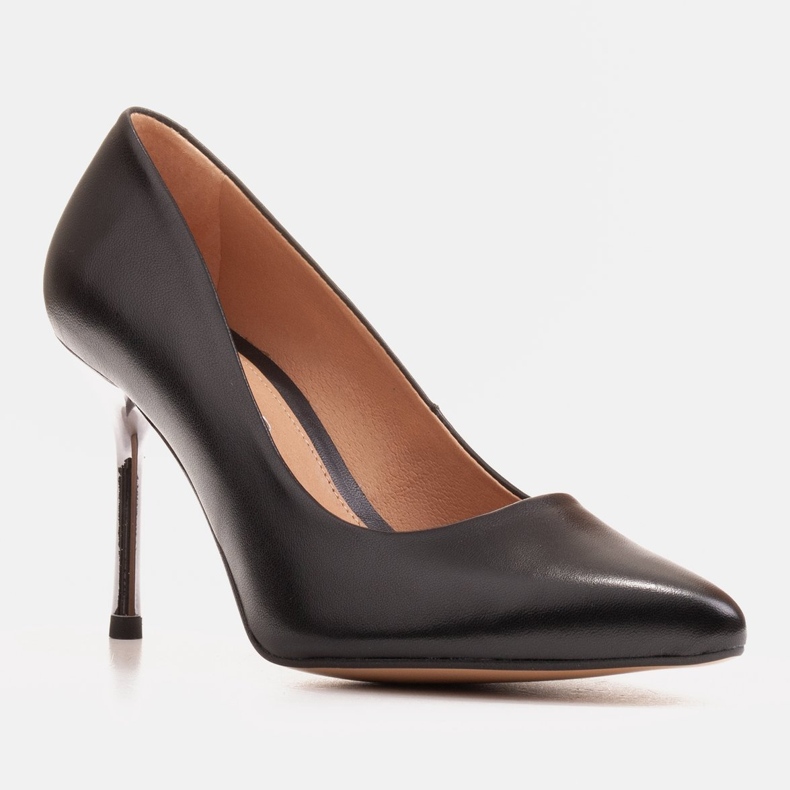 Marco Shoes Schwarze Stilettos mit Metallic-Absatz 1