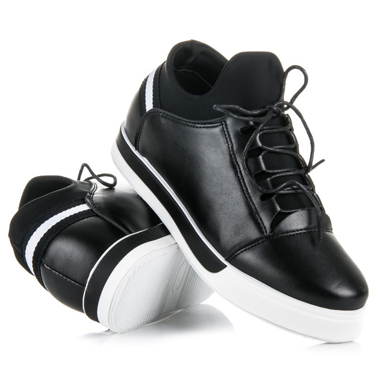 Ideal Shoes Schwarze sportliche Schnürschuhe 1