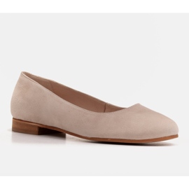 Marco Shoes Elegante Ballerinas aus beigem Naturvelours 1