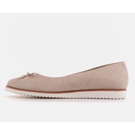 Marco Shoes Leichte Damen Ballerinas aus naturbelassenem Veloursleder mit sportlicher Sohle beige 1