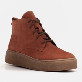 Marco Shoes Niedrige Schnürboots aus weichem Leder orange 1