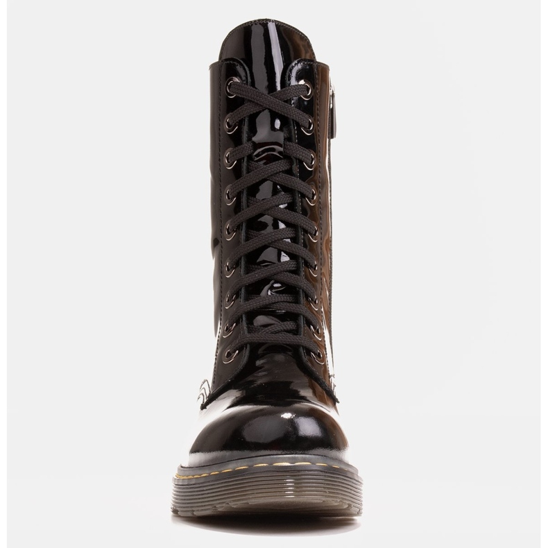 Marco Shoes Hohe Stiefeletten, Stiefel auf einer durchscheinenden Sohle gebunden schwarz 2