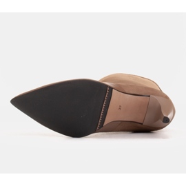 Marco Shoes Damenstiefel mit hohem Absatz in einer Kombination aus Leder und Wildleder beige 7
