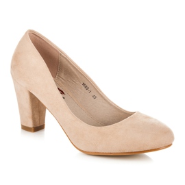 Yes Mile Wildleder-Pumps auf einer Säule braun 2