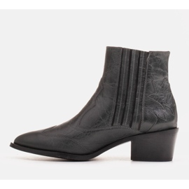 Marco Shoes Graue Cowboystiefel aus genarbtem Leder ohne Isolierung 1