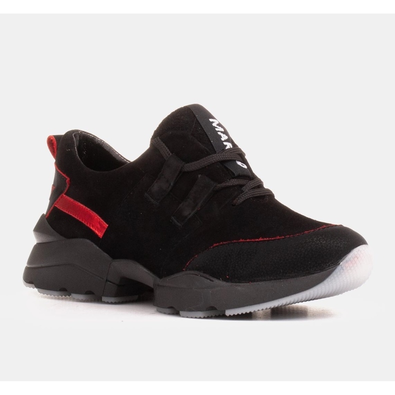 Marco Shoes Sport-Sneaker aus hochwertigem Naturvelours schwarz 1