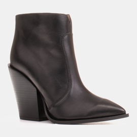 Marco Shoes Damen Cowboystiefel aus Naturleder schwarz 1