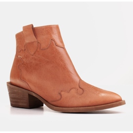 Marco Shoes Rote Stiefel aus unregelmäßig zerknittertem Naturleder mehrfarbig 1