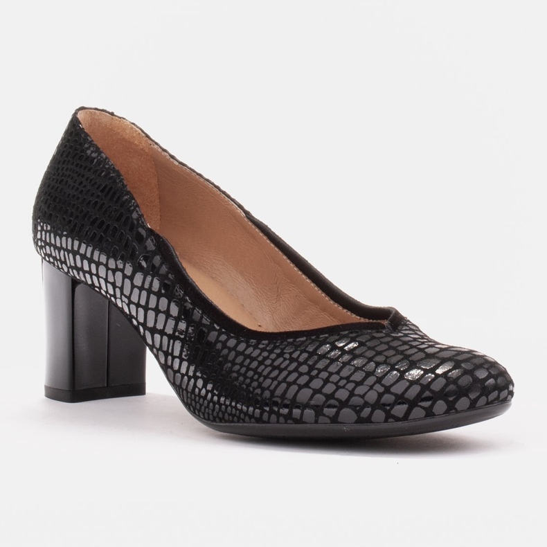Glatte und bequeme schwarze Marco Shoes Pumps 1