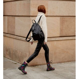 Marco Shoes Hohe Stiefeletten, Nubuklederstiefel mit Blumendruck grau 1