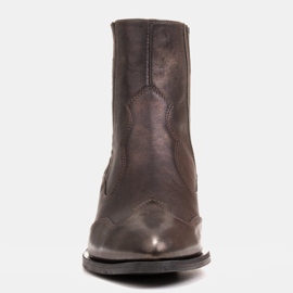 Marco Shoes Schwarze Cowboystiefel, verblasstes altgoldenes Leder 1