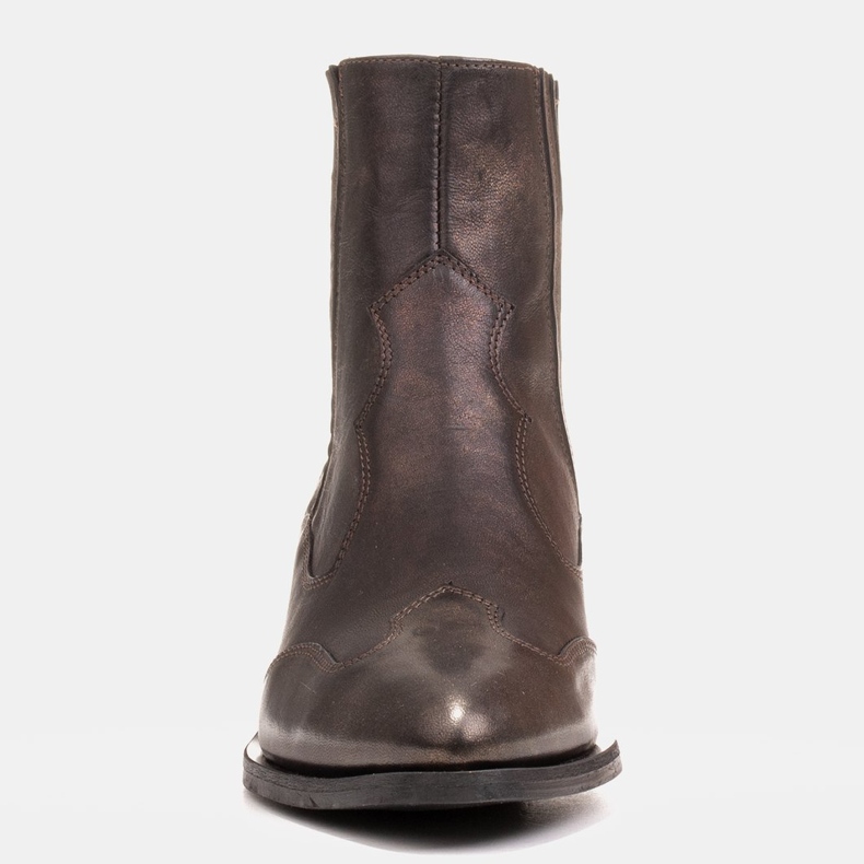 Marco Shoes Schwarze Cowboystiefel, verblasstes altgoldenes Leder 1