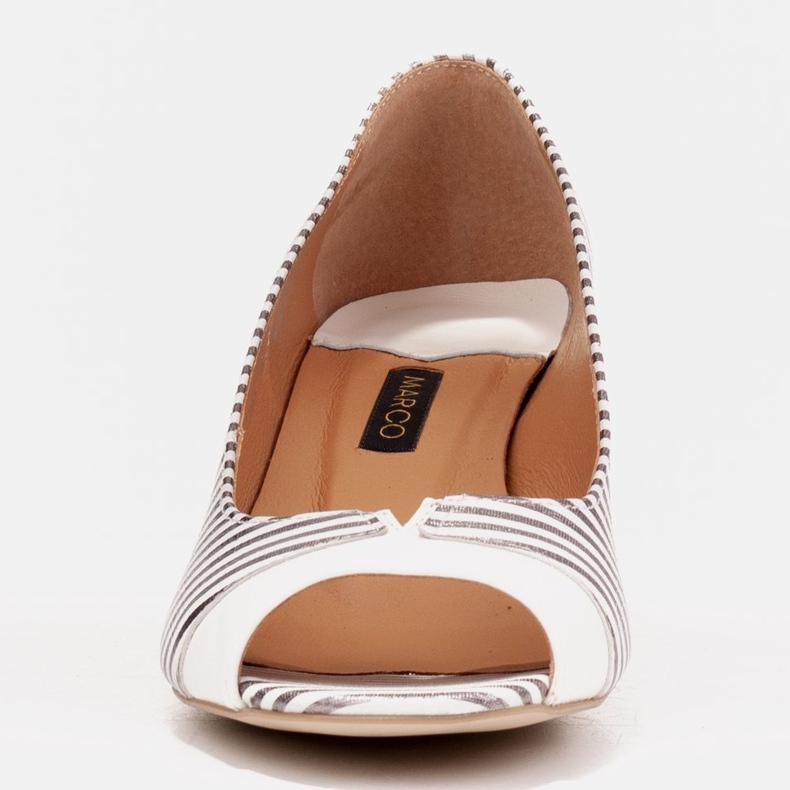 Marco Shoes Pumps mit offener Vorderseite, Chromabsatz silber- 1