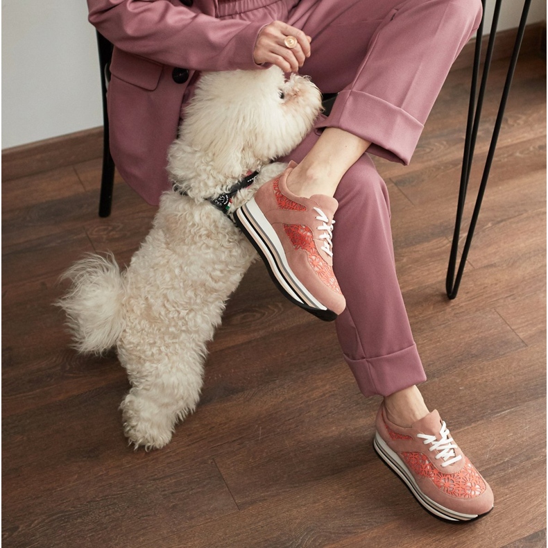 Marco Shoes Sneakers auf dicker Sohle mit atmungsaktivem Mesh rosa 1