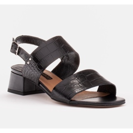 Marco Shoes Cinta Sandalen mit lederbeschichtetem Absatz schwarz 1