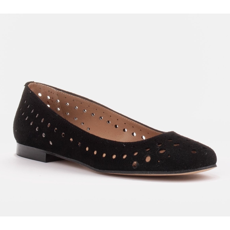 Marco Shoes Damenballerinas mit Perforation am Obermaterial schwarz 1