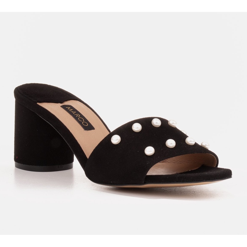 Marco Shoes Marco Damenhausschuhe aus naturbelassenem Wildleder schwarz 1