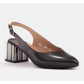 Marco Shoes Elegante Damenpumps mit Zebraabsatz schwarz 1