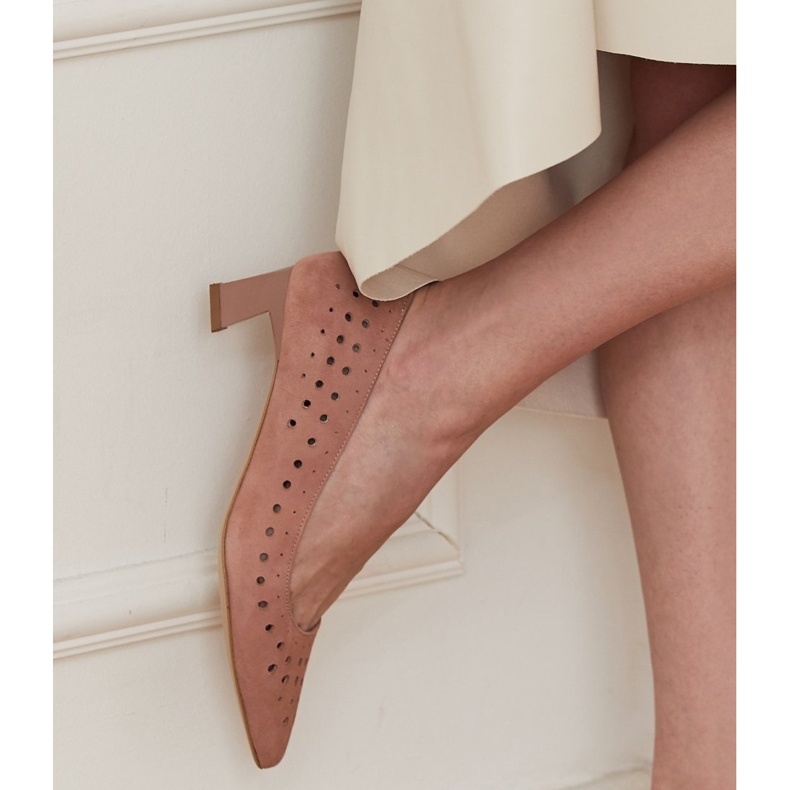 Marco Shoes Damenpumps mit interessanter Perforation rosa 1