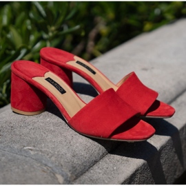 Marco Shoes Marco Damenhausschuhe aus naturbelassenem Wildleder rot 1