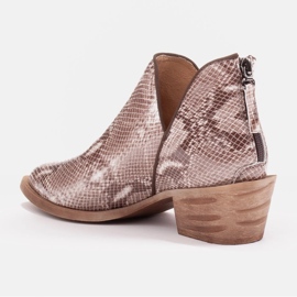 Marco Shoes Naturlederstiefel mit V-Schnitt beige braun 3