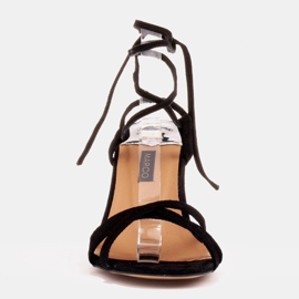 Marco Shoes Elegante Sandalen auf hohem Absatz mit gebundenem Riemen schwarz 2