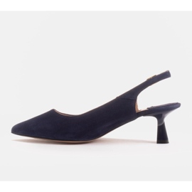 Marco Shoes Pumps aus zartem Wildleder mit Riemchen marineblau 1