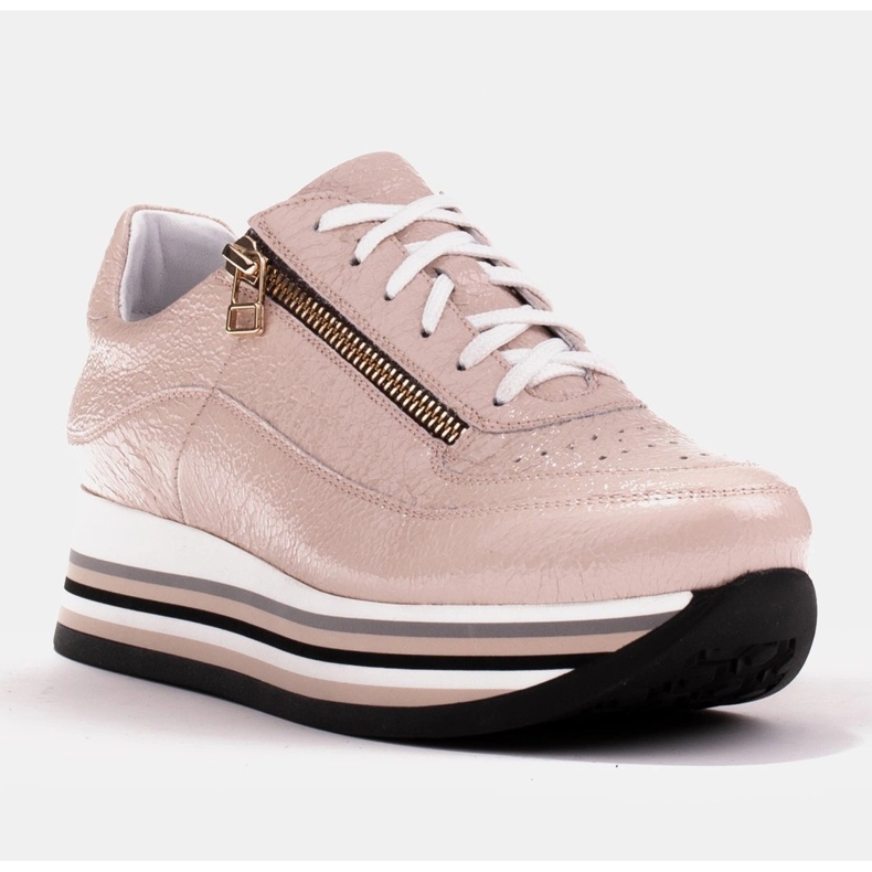 Marco Shoes Sneakers auf dicker Sohle aus Naturleder rosa 1