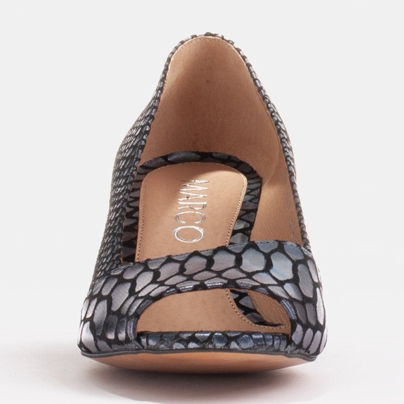 Marco Shoes Bequeme Damenschuhe mit offener Vorderseite navy blau 1