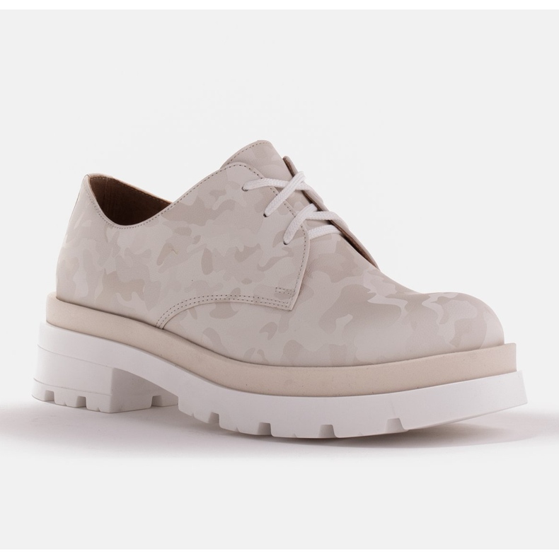 Marco Shoes Camo-Lederschuhe mit dicker Sohle beige 1