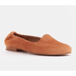 Marco Shoes Damenballerinas mit Gummizug im Obermaterial orange 1