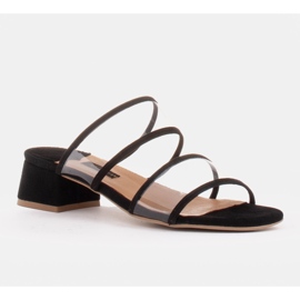 Marco Shoes Damenhausschuhe mit durchscheinenden Streifen schwarz 1