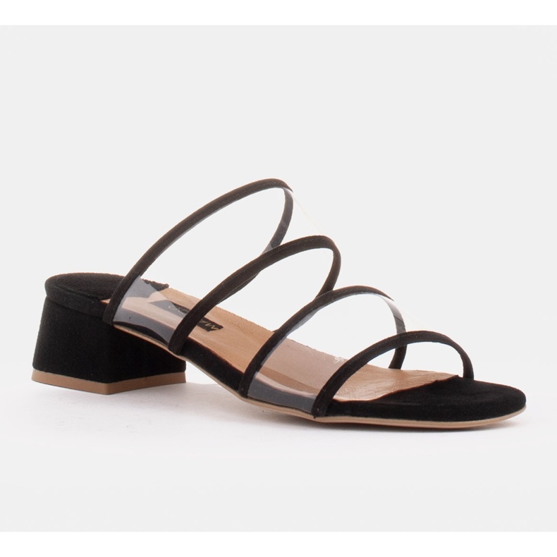 Marco Shoes Damenhausschuhe mit durchscheinenden Streifen schwarz 1