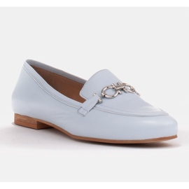Marco Shoes Damen Ballerinas Loafer mit Verzierung blau 1