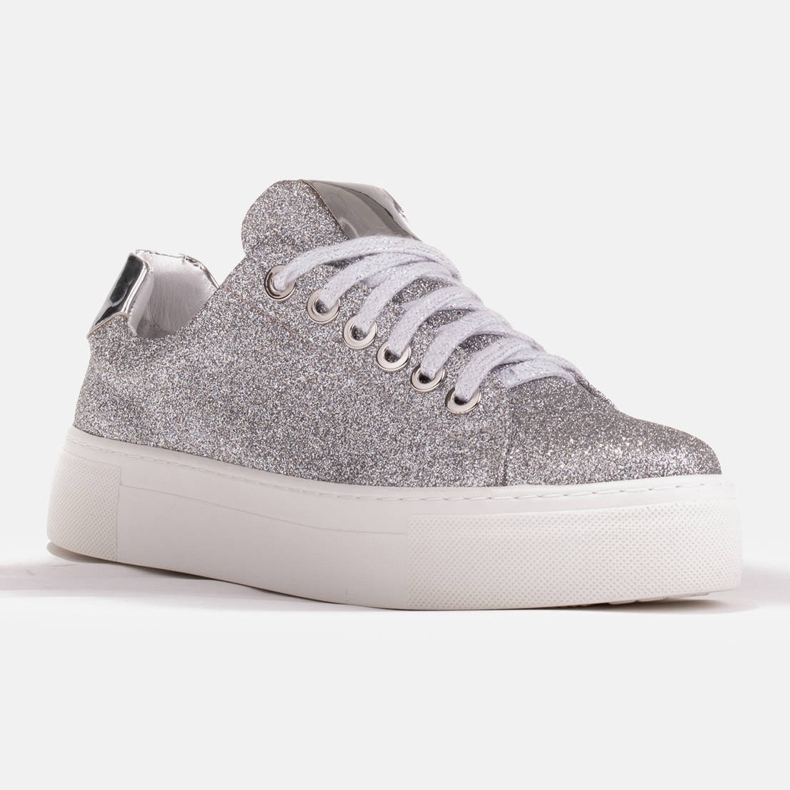 Marco Shoes Damenturnschuhe mit dicker Sohle 1958P-1207-166-1 silber- 1