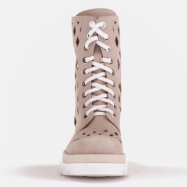 Marco Shoes Veloursstiefel mit Perforation beige 2